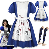 Game Alice: Madness Returns Cosplay Costume Alice Maid Dress Uniform Adult Women Halloween Carnival Party Clothes