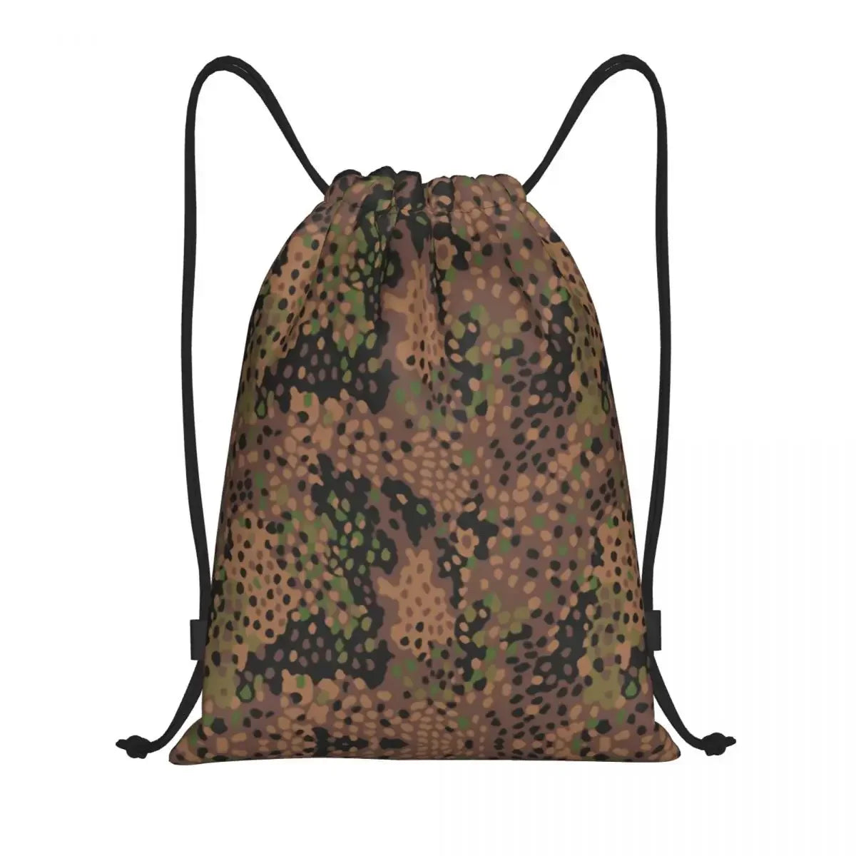 Custom Green Brown Military Camouflage Drawstring Bags Men Women Lightweight Army Jungle Camo Sports Gym Storage Backpack