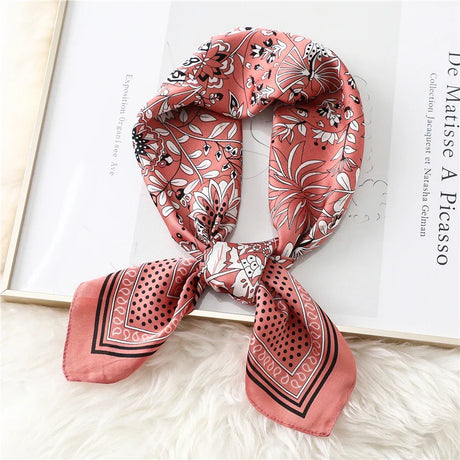 New 70cm Silk Feeling Square Scarf Women Luxury Brand Neck Tie Female Hair Shawl Wraps Headkerchief Hijab Bandana Echarpe 2022