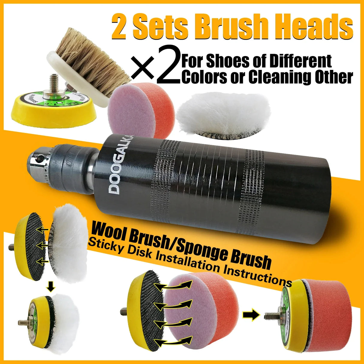 Shoe Brushes Professional Adjustable Speed Electric Shoe Polisher Kit Clean Dust Leather Care Shine Set Polishing Boot Shoe