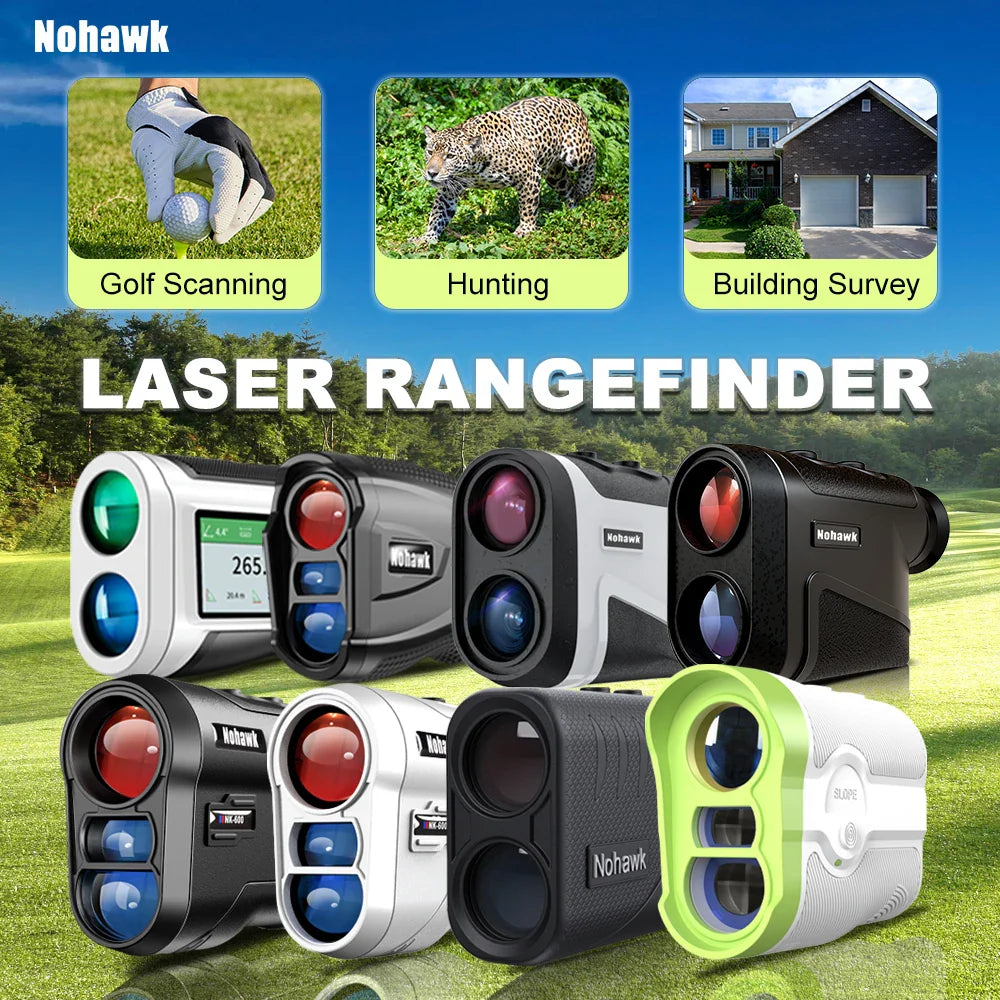 Nohawk Multifunctional Golf Laser Rangefinder Telescope with Flag-Lock Slope Distance Meter for Hunting Construction Monocular