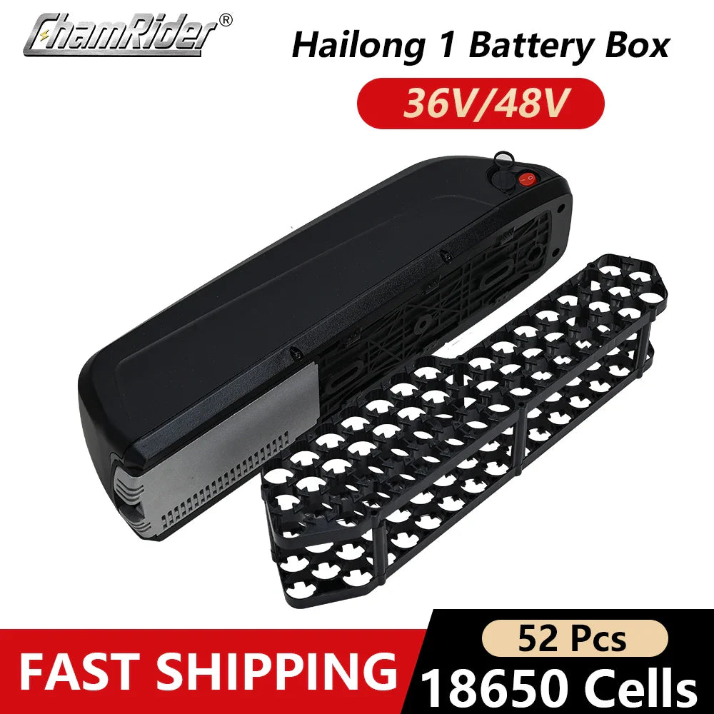 ChamRider Hailong 1 Electric Bike Battery Box Down Tube Case Ebike Downtube 10S5P 13S4P Nickle strips 18650 cell holder