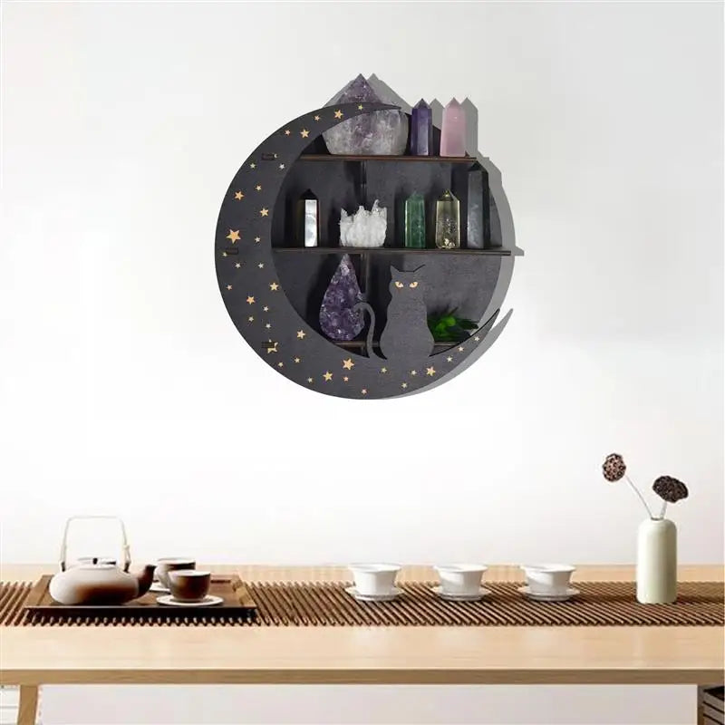 Moon Shaped Storage Rack Silicone Mold INS Wind Wall Hanging Epoxy Resin Mold Handmade Cat Style Home Decoration Accessories