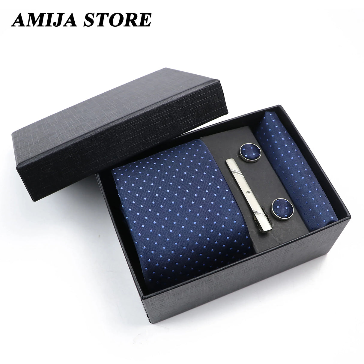 Men's Tie Gift Box With Neckties Handkerchiefs Cufflinks Tie Clips  Plaid Dot 5-Piece sets Group Business Wed Festival Formal Ti