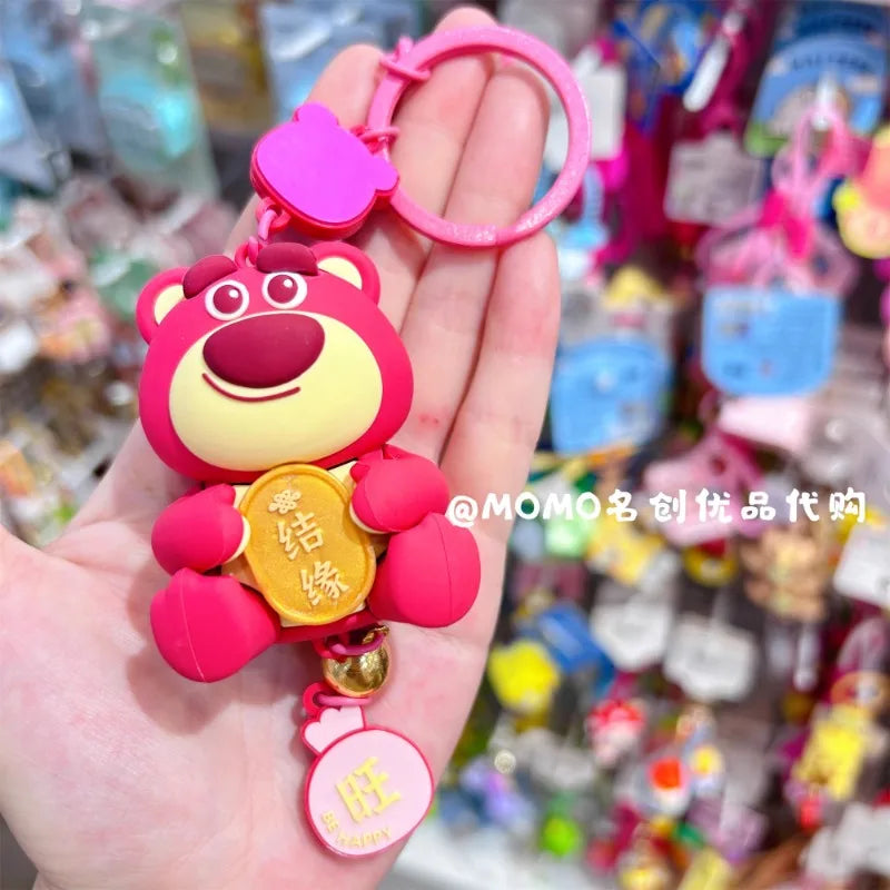 MINISO Disney Pixar Strawberry Bear Lucky Charms Cute Three Eyes Pendant Animation Derivatives/Peripheral Products