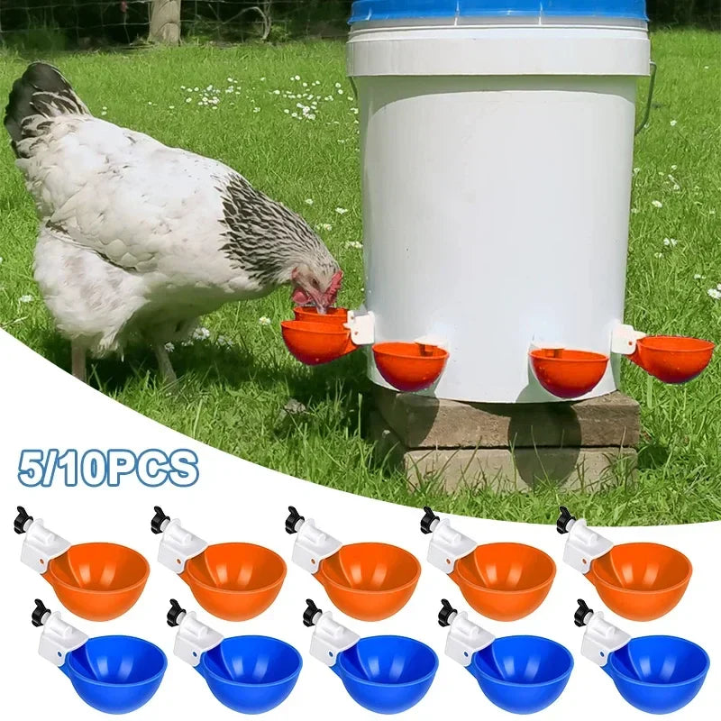 5/10PCS Automatic Chicken Water Feeder Drinking Cups Poultry Kit for Chicks Duck Goose Turkey Quail Feeding & Watering Supplie