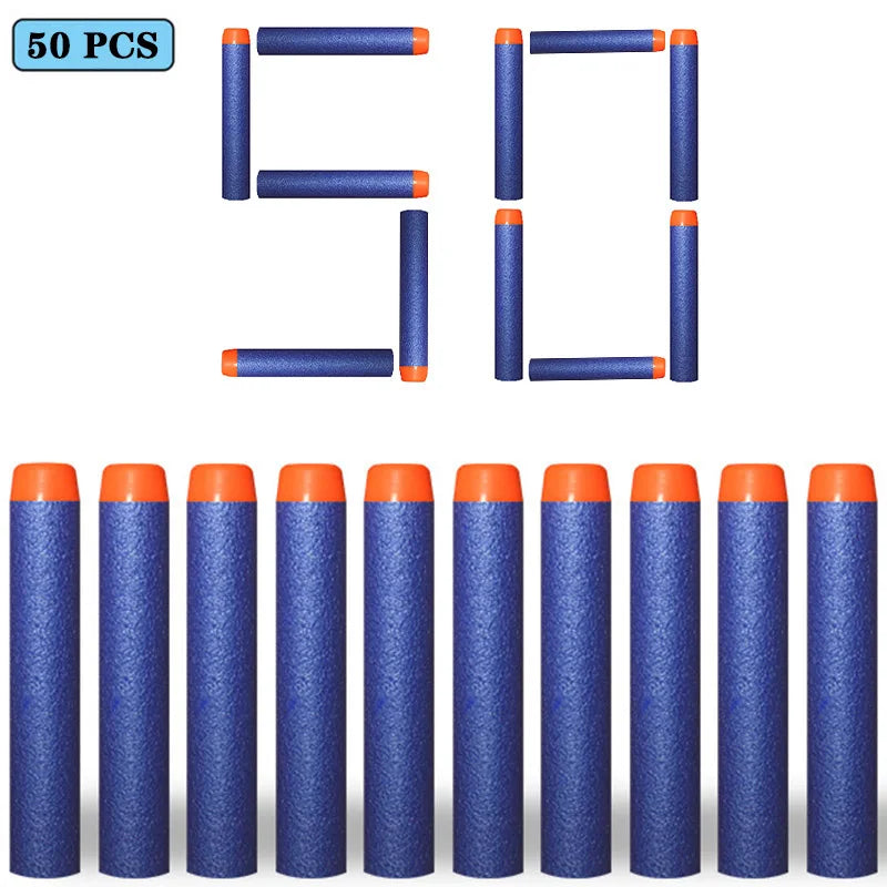 7.2cm 50/100pcs For Nerf Soft Bullets Darts Round Head Refill Sponge Darts Kids Toy Gun Bullets For NERF N-Strike Blasters