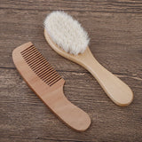 2pcs Wooden Baby Hair Brush Comb Soft Baby Bath Brush Clean Hair Body Gentlely Baby Protect Shower Baby Wash Care Tool