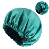 New Adjustable Double Layer Satin Bonnet Nightcap Round Haircare Shower Caps Women Elastic Band Cap Hair Styling Accessories