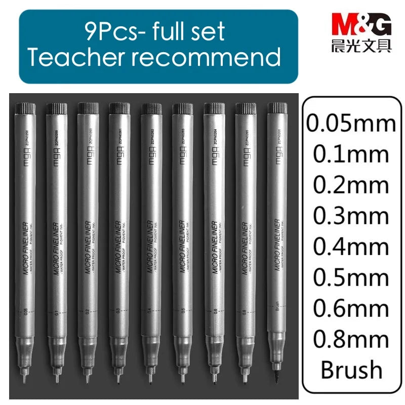 M&G PigmentLiner Needle tip pen Stabilo 0.2/0.3 sketch Fine point gel Ballpoint pen Sakura micron brush OfficeSchool stationery