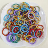 [100 Packs] Baby Rubber Band Does Not Hurt The Hair Small Thumb Ring High Elastic Thread Toddler Seamless Scrunchies Set