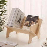 Wooden Tabletop Bookshelf Titled Desktop Bookshelf,Small Bookcases for Magazines Books CDs,Book Rack Desk Book Organizer