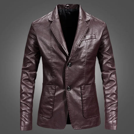 PU Jacket Men Solid Color Leather Coat Jacket Casual PU Coats Motorcycle Biker Coat Leather Jackets Male Big Size 6XL