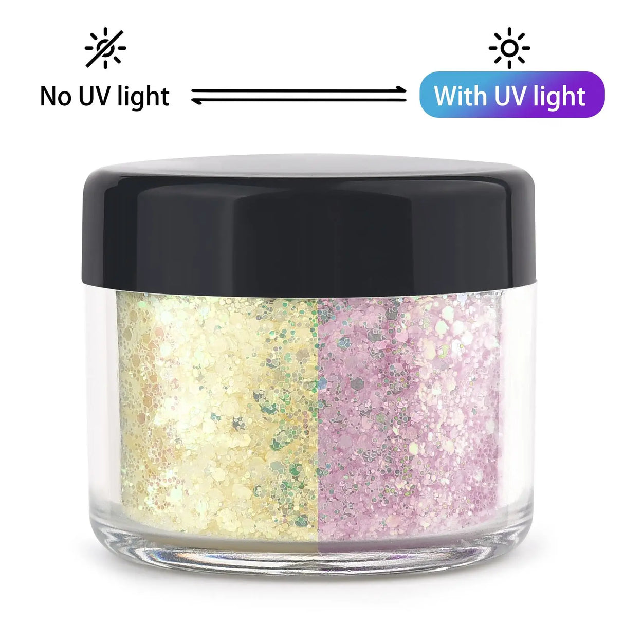 10g/Bottle UV Light Sensitive Changing Color Nail Art Glitter Powder Laser Nail Sequins DIY Jewelry Making Accessories