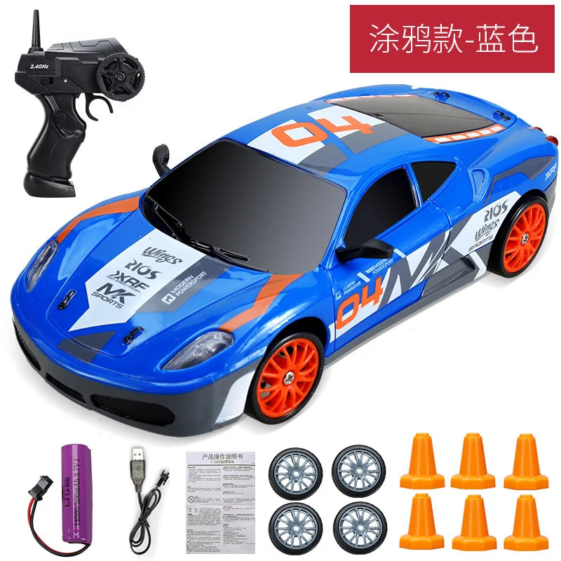 2.4G Drift Rc Car 4WD RC Drift Car Toy Remote Control GTR Model AE86 Vehicle Car RC Racing Car Toy for Children Christmas Gifts