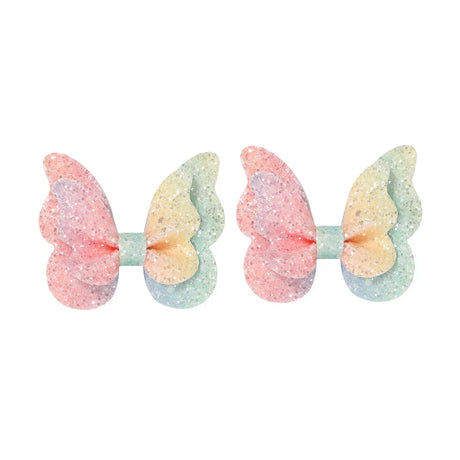 2/4/5Pcs Girls Cute Sequins Double Butterfly Hair Clip Bow Hairpins DIY Headwear Bow Decor Hairgrip Children Hair Accessories