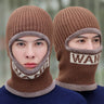 Men's Neck One-Piece Hat Winter Thickened Warm Woolen Integrated Hat Cycling Face Protection Cold Cotton Knit Hat