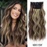 4Pcs/Set 20Inch Synthetic Hair Clip In Long Wavy Thick Hairpieces For Women Full Head Synthetic Hair Extensions Ombre Hairpieces