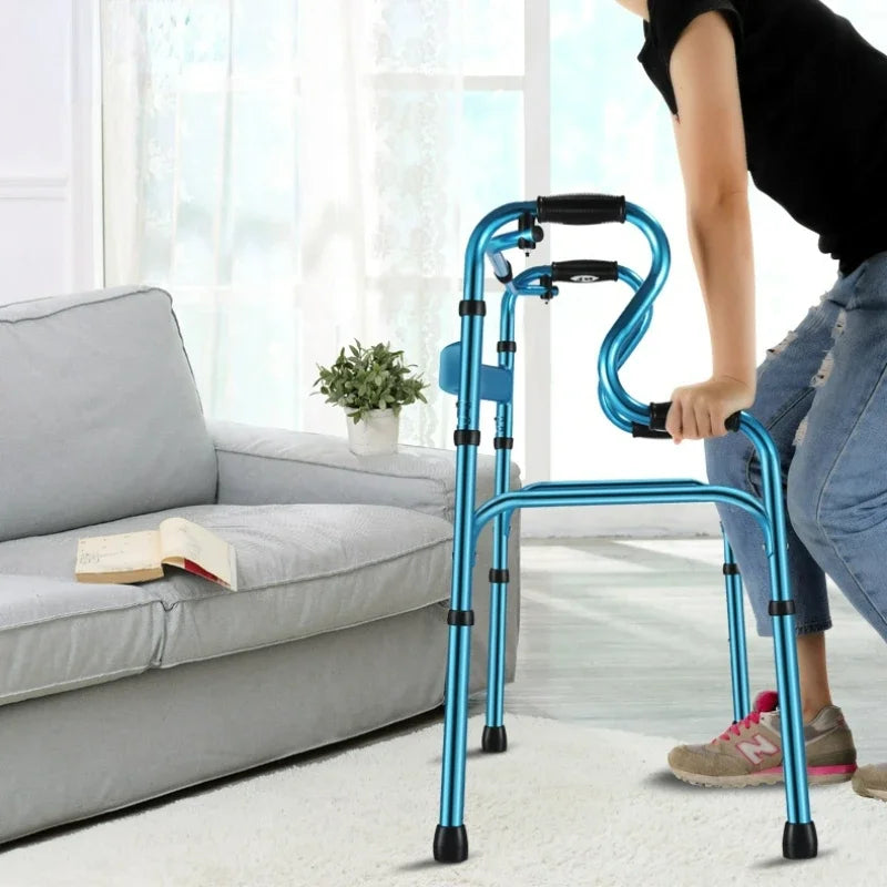 Four-Legged Aluminum Alloy Crutches for Elderly Anti-Skid Mobility Aids Durable Walking Stick for Fracture Support