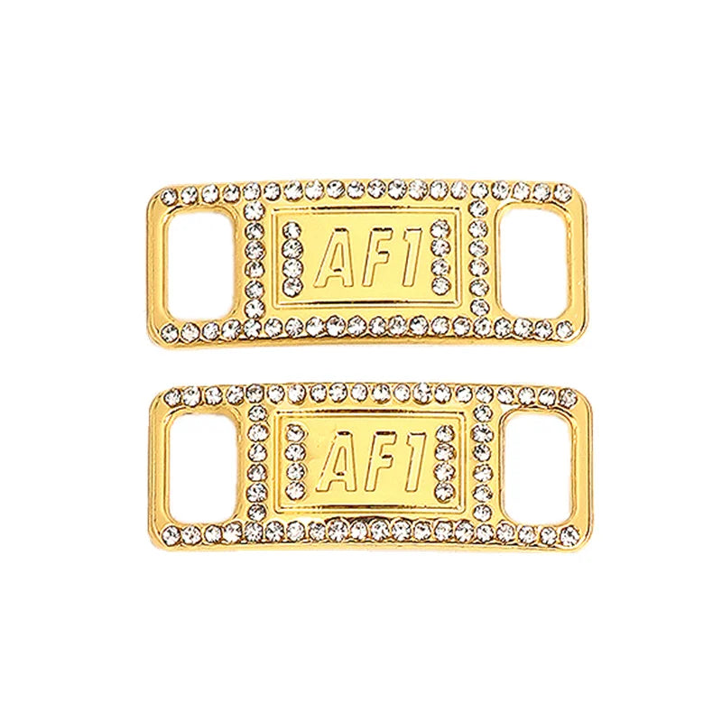 1Pair AF1 Diamond Shoe Charms Fashion Laces Buckle Quality Metal Shoelaces Decorations Chapa Air Force One Shoes Accessories