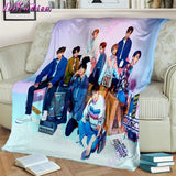 Stray Kids Blanket Soft Sofa Cover Kpop Singer Throw Blanket Fleece Blanket Lightweight Warm Bed Blankets for Bedroom Couch