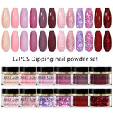 5g Dipping Nail Powder Set Nude Nail Glitter Dipping System Kit For Manicure Nail Art Decorations Natural Dry Without Lamp Cure