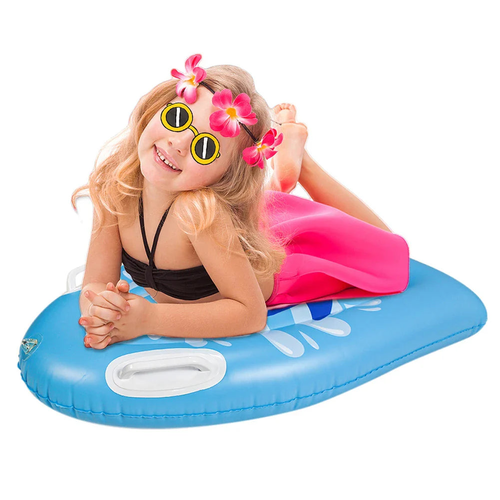 Surfing Floating Mat with Handles PVC Paddle Surfboard Foldable Heavy Duty Soft Body Board High Density for Water Sports