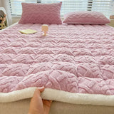 Winter Soft Fleece Mattress Toppers Home Dormitory Single Double Bedspread Fold Bed Sheets Thin Tatami Mat Warm Mattress Cover