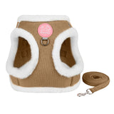 Winter Pet Vest Cute Cat Towing Rope Comfortable Warm Plush Chest Back Towing Rope Dog Rope Reflective Collar Fashion Clothes