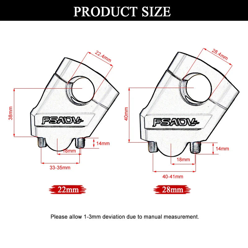 22mm Handlebar Riser Bar Mount Handle Clamp Silver Black For SUZUKI DL650 V-Strom 650 DL 650 VStrom 650 VStrom650 Motorcycle