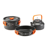 Camping Cookware Set Aluminum 2-8 Person Portable Outdoor Tableware Cookset Cooking Kit Pan Bowl Kettle Pot Hiking BBQ Picnic