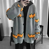 Man Clothes Long Graphic Knitted Sweaters for Men Black V Neck Cardigan Sweatshirts X Y2k Streetwear Loose Fit Free Shipping A S