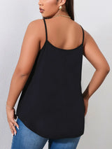 Black Plus Size Camis for Woman Camisole Large Big Size Tank Top Female Sleeeless Blouses V Neck Solid Casual Tee Clothing