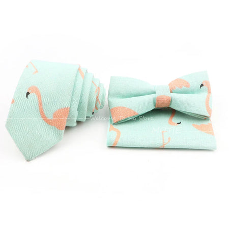 Men Linen Plant Ainmal Ties Set Pocket Handkerchief Bowtie Men Women Tuxedo Suit Unisex Business Wedding Party Accessories Gifts