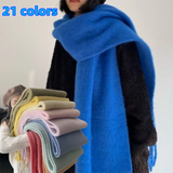 Luxury Cashmere Bright Solid Color Women Scarf Winter Shawl and Wrap Classic Tassel Female Foulard Thick Blanket Shawl Accessory