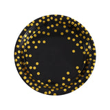 Stamping black polka dots disposable birthday party tableware sets paper cups paper plates pull flags decorative arrangements