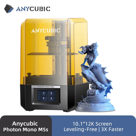 ANYCUBIC Photon Mono M5s 12K Resin 3D Printer 10.1 Inch UV LCD 3D Printer Leveling-Free 3X Faster High-Speed Smart 3D Printing