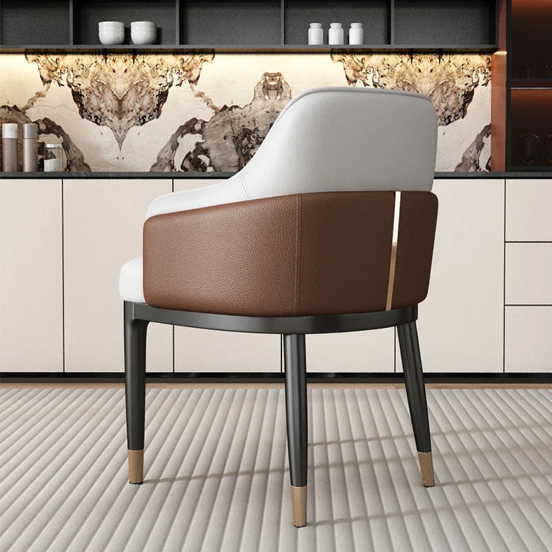 Light Luxury  Ecological Leather Dining Table and Chair Modern High Sense Hotel Sales Office Simple Conference Chair