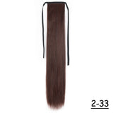 Synthetic Ponytail Hair Extension Natural Hairpiece Clip In Wrap Around Pony Heat Resistant Black Burgundy Hairstyle