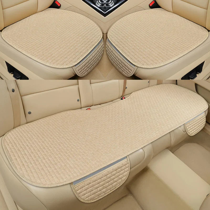 Universal Anti-slip Car Seat Cover Auto Seat Front Seat Protector Cushion Linen Fabric Car Interior Accessories Vehicle Supplies