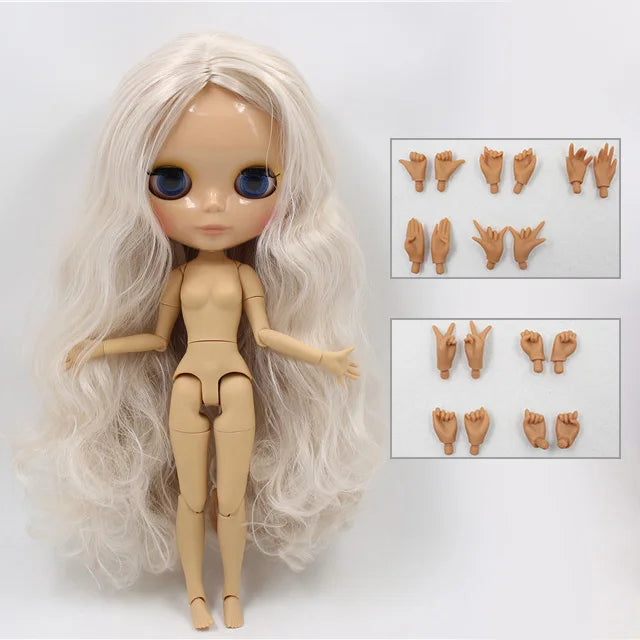 ICY DBS Blyth Doll 1/6 bjd toy joint body tan skin doll 30cm shiny face for DIY custom doll