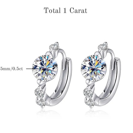 TBCYD 5mm D Color Moissanite Hoop Earrings For Women With GRA S925 Sterling Silver Ear Clasps Buckle Original New Fine Jewerly