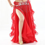 2022 New  Belly Dancing Skirt Woman Chiffon Split Sexy Gypsy Spanish Flamenco Oriental Ethnic Performance Costumes