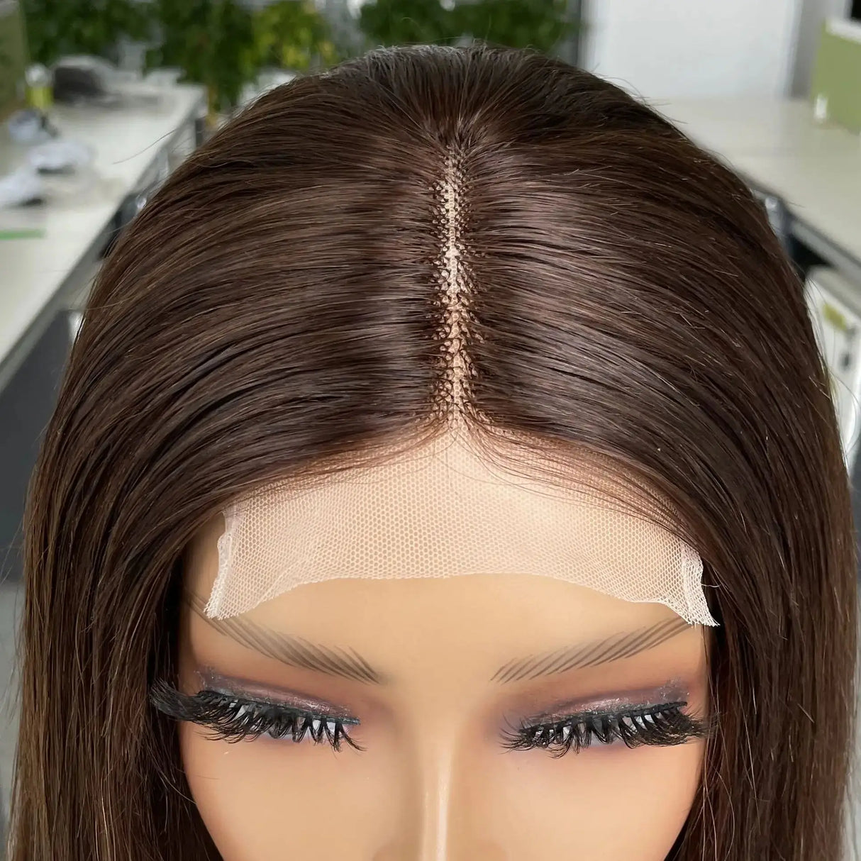 Brown Black Human Hair Wig For Women Lace Front Wig Glueless HD Transparent Lace Closure Natural Black Straight Remy Hair BOBBI