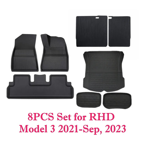 Newest Tesla Model 3+ 2024 Floor Mats 2023-2021 LHD RHD Model 3 Highland Weather Floor Liners Anti-slip Trunk Mat Cargo Liners