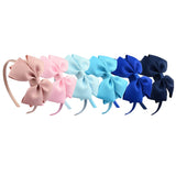 6PCS 4"Plastic Headbands for Girls Twill Fabric Hair Bows Hair Hoops Hair Accessories for Baby Girls Kids