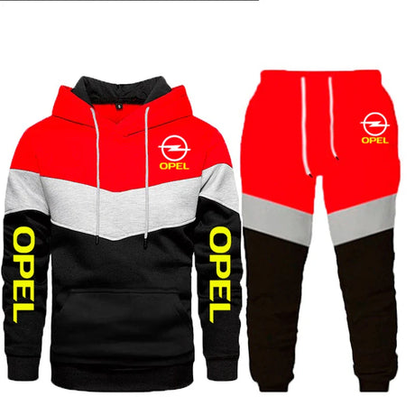 Men's Hoodie Pants Sports Suit OPEL Logo Print Casual Fleece High Quality Unisex Sportswear Jogging Suit Men's 2PCS Set