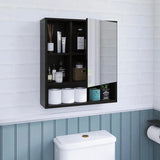 SMIBUY Bathroom Mirror Cabinet Wall Mounted, Bamboo Space Saver Medicine Cabinet, Wall Hanging Over Toilet Storage Cabinet