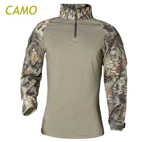 Combat Uniform Shirt Camouflage US Asian Size S-3XL Cargo Sport Tops Airsoft Paintball Tactical Men Shirts