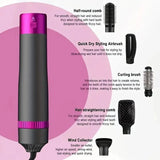 HOMEFISH 5 in 1 Hair Dryer Brush Hot Air Brush & Volumizer Styler Set with Interchangeable Brush Head Negative Ionic Blow Dryer